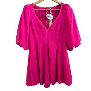 Glam Boutique Style Women’s Hot Pink Lots of Love Half-Sleeve Romper Zip Shorts‎